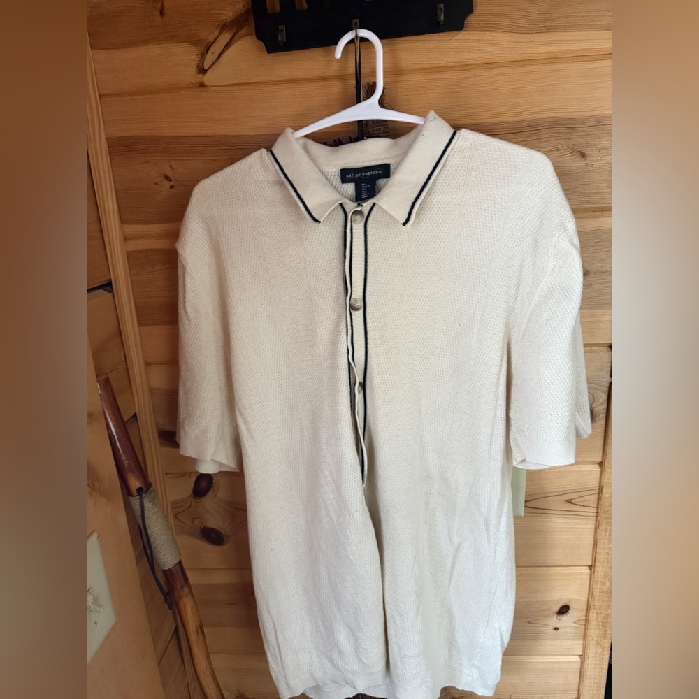 White Short Sleeve Button-Up Shirt